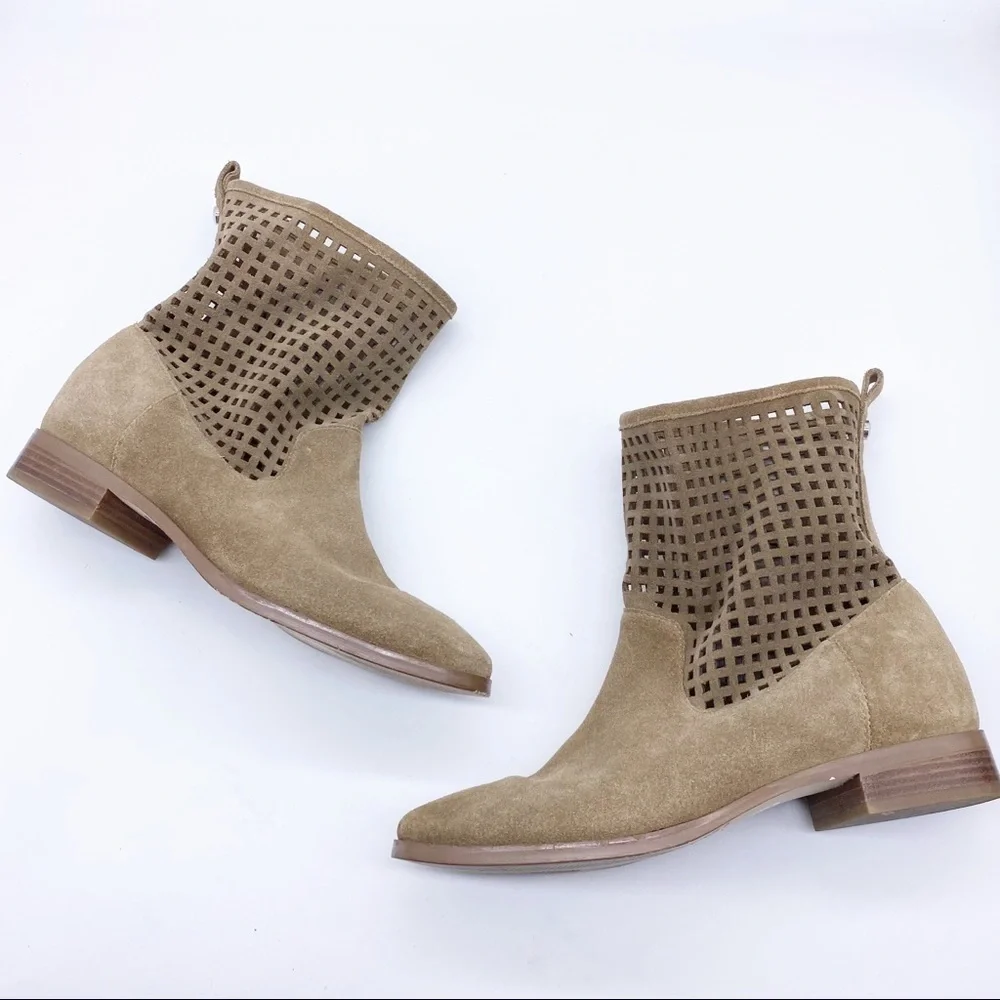 Michael Kors-Soft Suede Laser Cut Midi Boot 5.5 - Picture 3 of 9